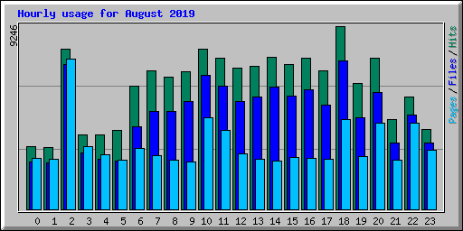 Hourly usage for August 2019