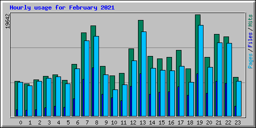 Hourly usage for February 2021