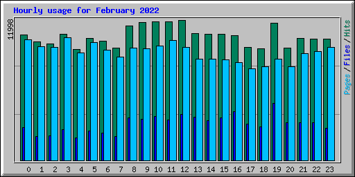 Hourly usage for February 2022