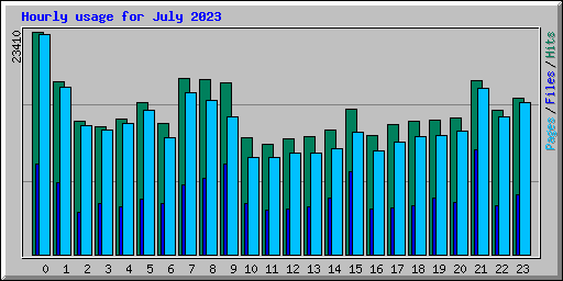 Hourly usage for July 2023